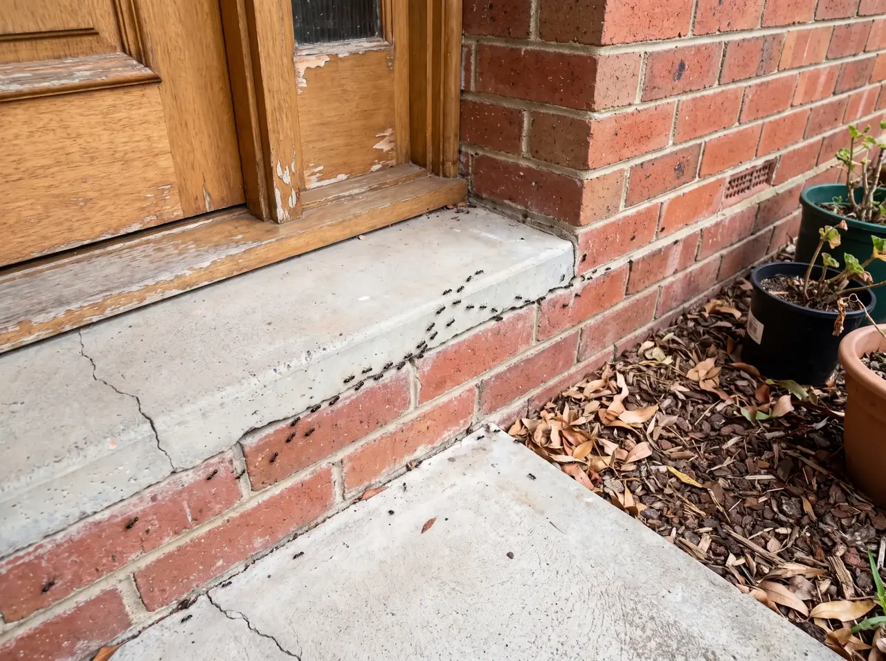 Ant trail entering a Melbourne home through a doorway — the kind of pest problem Tim treats